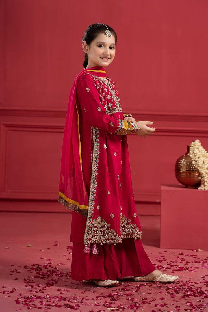 3 Pcs Girl's Lawn Embroidered Unstitched Suit