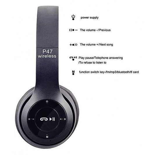 Wireless Stereo Headphones, Black